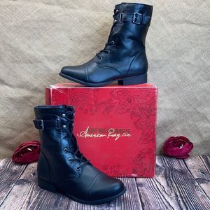 American Rag Black Fionn Lace-Up Combat Boots 9